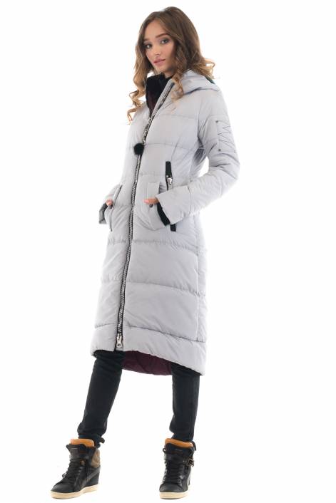 1839 - суперстильное длинное пальто-пуховик