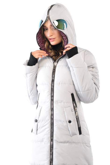 1839 - суперстильное длинное пальто-пуховик