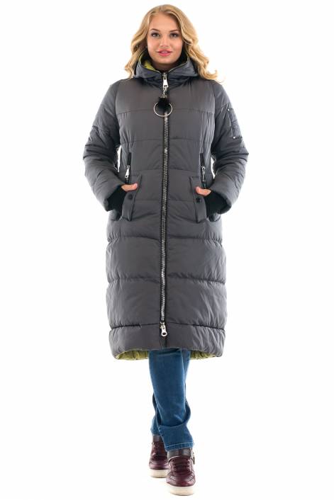 1839 - суперстильное длинное пальто-пуховик