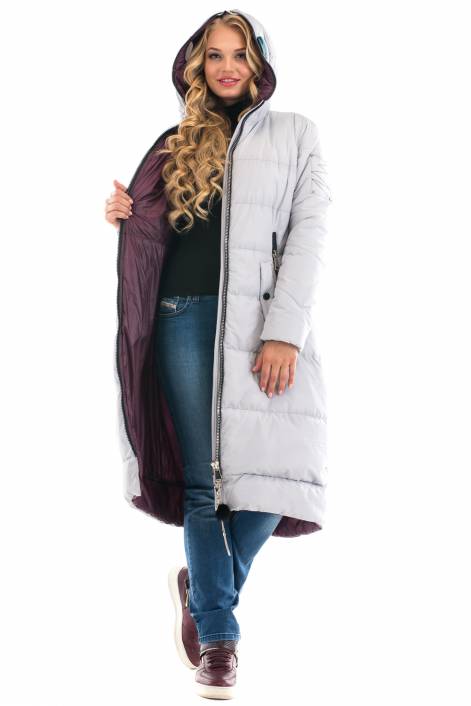 1839 - суперстильное длинное пальто-пуховик