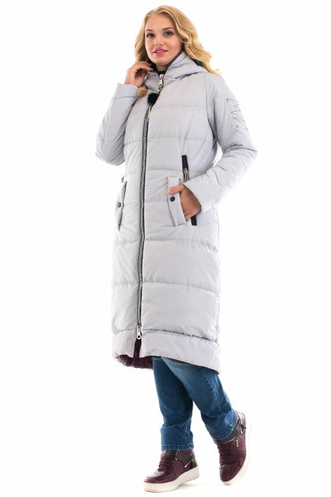 1839 - суперстильное длинное пальто-пуховик