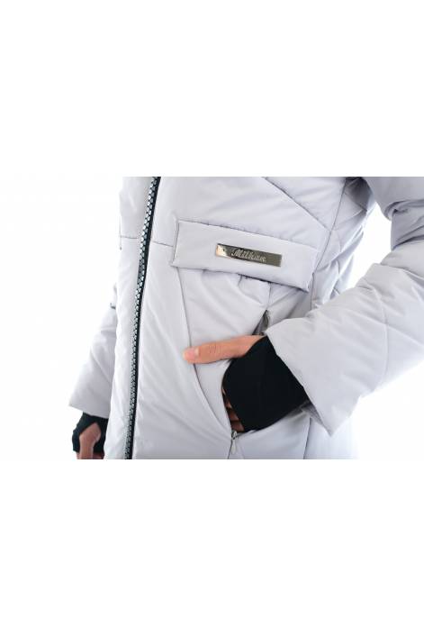 1880 - Пуховик-міді з асиметрією у деталях - тренд сезону 2017-2018