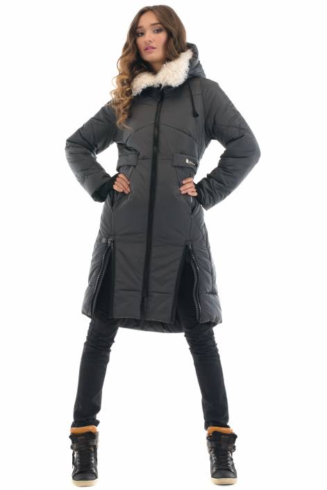 1880 - Пуховик-міді з асиметрією у деталях - тренд сезону 2017-2018