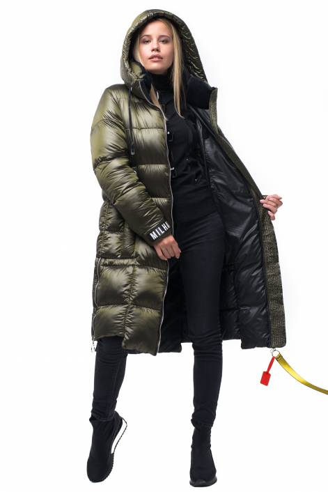 Trendy down jacket knee-length №1927