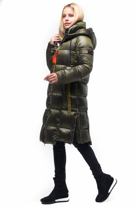 Trendy down jacket knee-length №1927