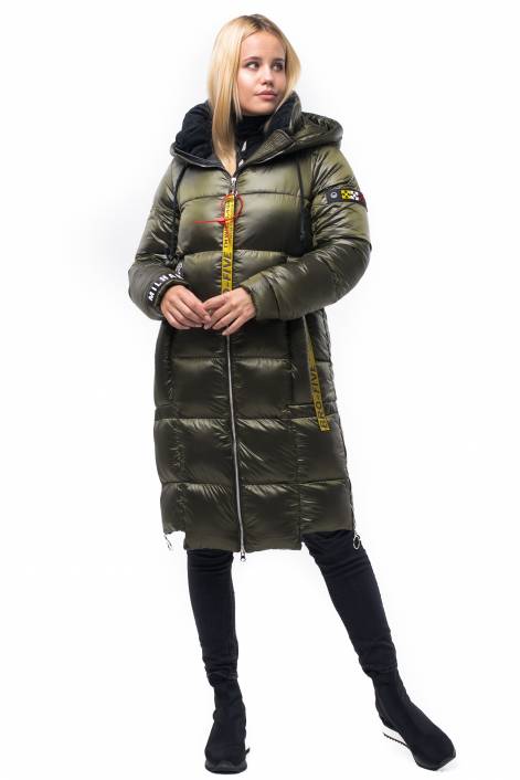 Trendy down jacket knee-length №1927