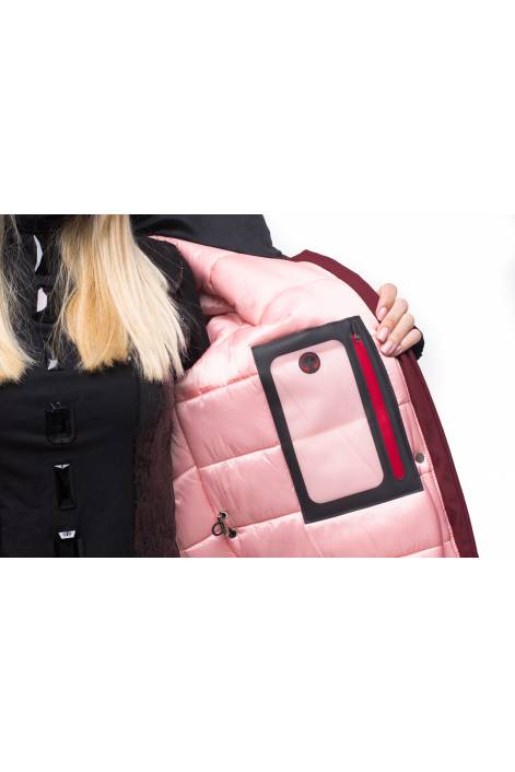 Parka down jacket of medium length with fringe of natural fur № 1849