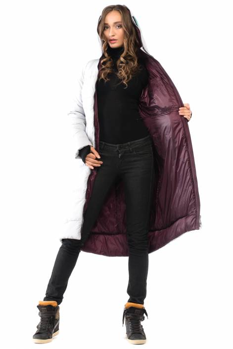 1839 - суперстильное длинное пальто-пуховик