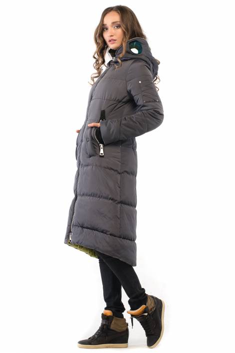 1839 - суперстильное длинное пальто-пуховик