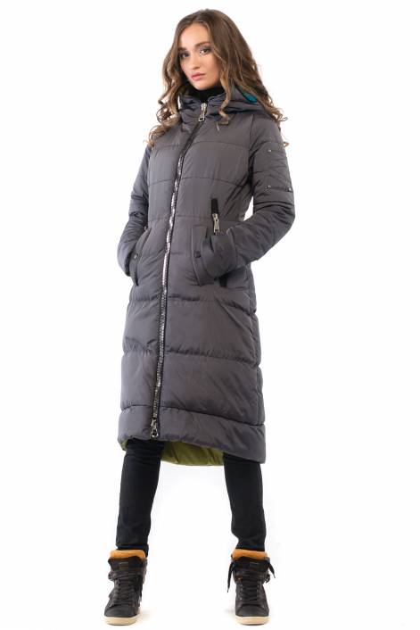 1839 - суперстильное длинное пальто-пуховик