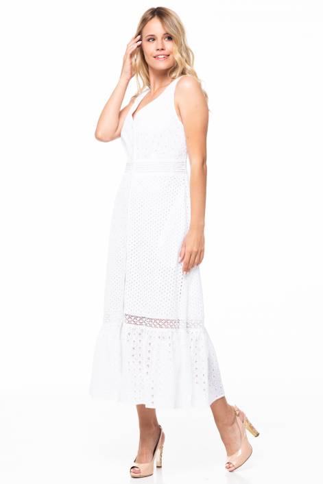 Платье из прошвы на пуговицах № 587