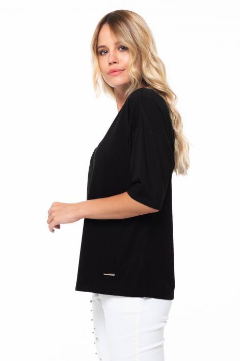 Элегантная футболка с металлизированным декором №389