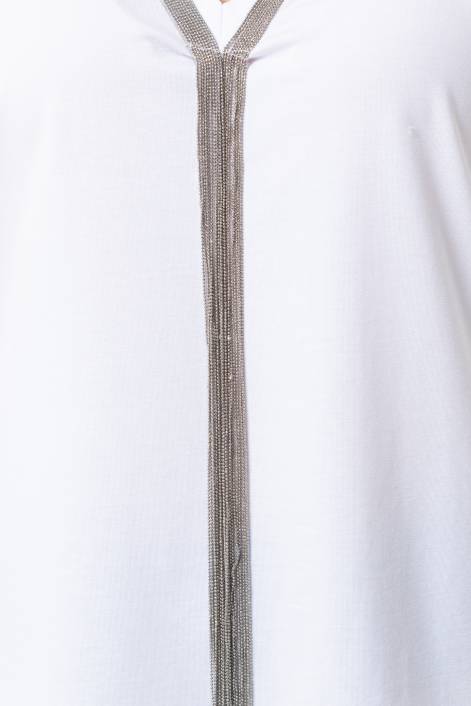 Элегантная футболка с металлизированным декором №389