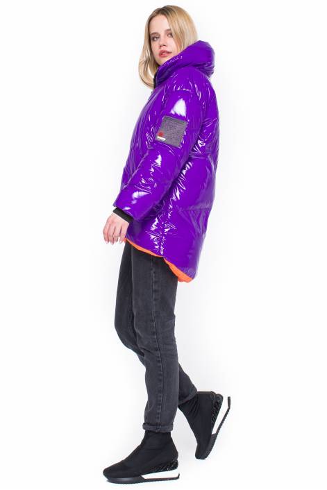 Пуховик из лаковой плащевки №1980