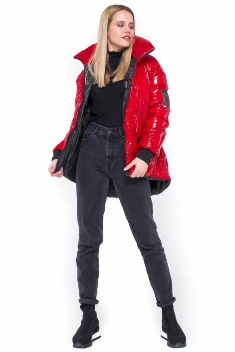 Пуховик из лаковой плащевки №1980