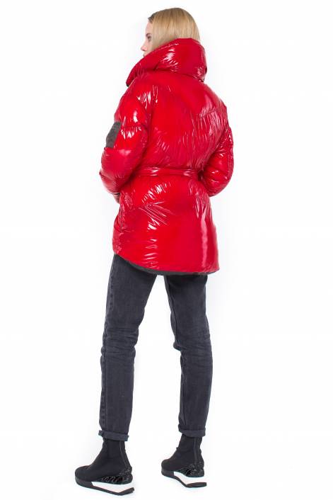 Пуховик из лаковой плащевки №1980