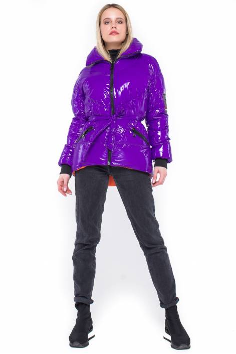 Пуховик из лаковой плащевки №1980