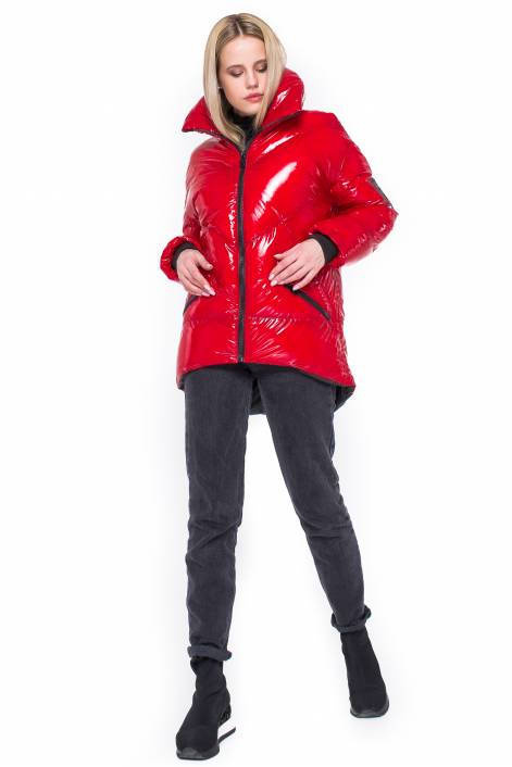 Пуховик из лаковой плащевки №1980