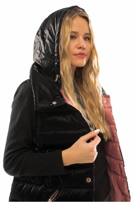 Жилет чёрный на пуху №3023