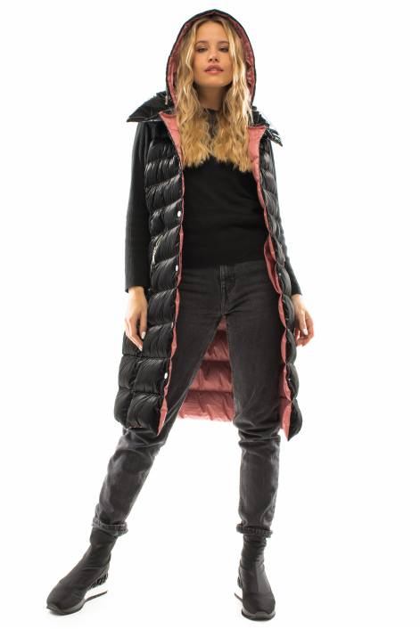 Жилет чёрный на пуху №3023