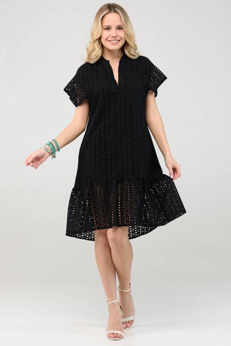 Короткое платье из испанского хлопка с вышивкой №2291