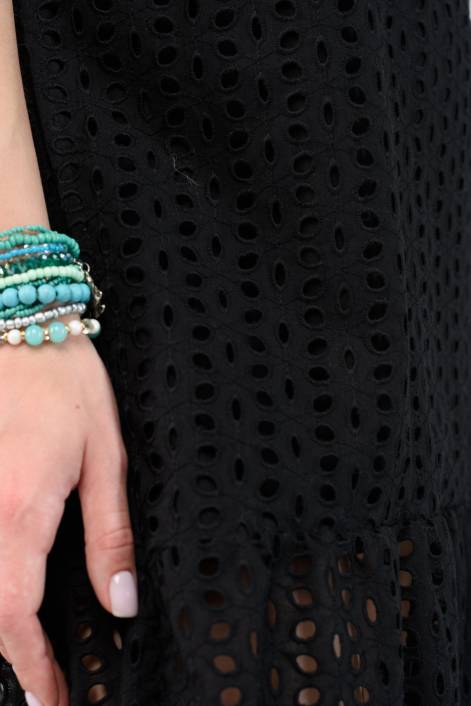 Короткое платье из испанского хлопка с вышивкой №2291