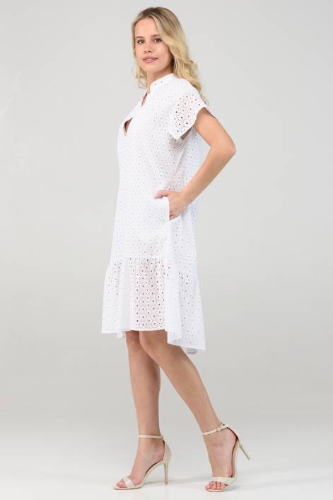 Короткое платье из испанского хлопка с вышивкой №2291
