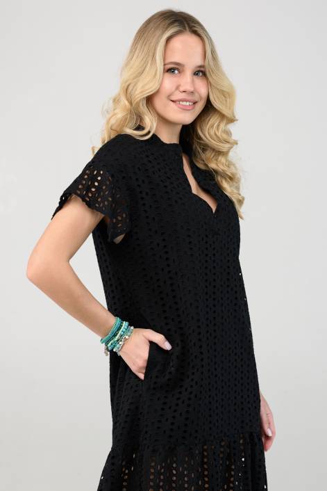 Короткое платье из испанского хлопка с вышивкой №2291