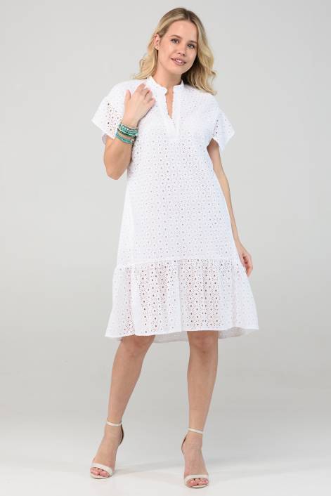 Короткое платье из испанского хлопка с вышивкой №2291