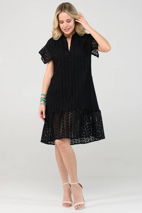 Короткое платье из испанского хлопка с вышивкой №2291