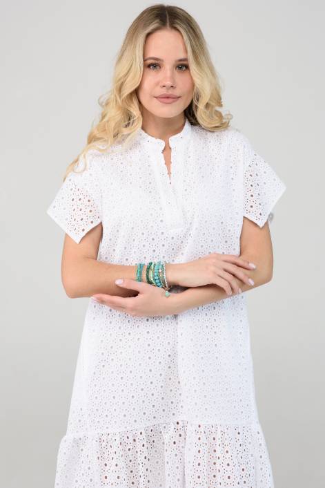 Короткое платье из испанского хлопка с вышивкой №2291