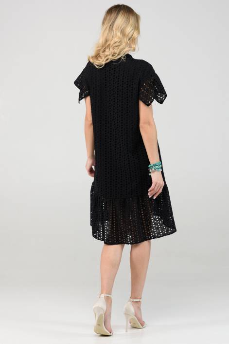 Короткое платье из испанского хлопка с вышивкой №2291