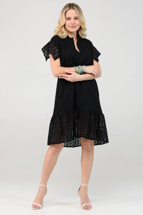 Короткое платье из испанского хлопка с вышивкой №2291