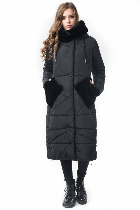 Trendy down jacket knee-length №1927