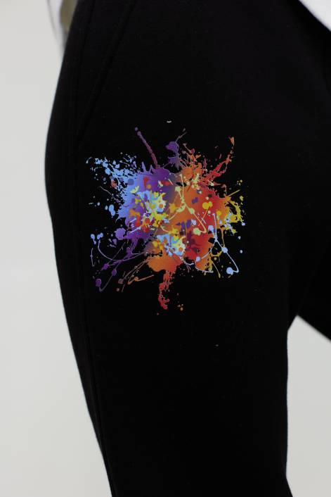 Костюм утепленный с черными брюками №9035